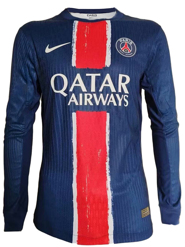 Paris Saint-Germain domicile maillot à manches longues uniforme de football PSG premier kit de football pour hommes hauts maillot de sport 2024-2025